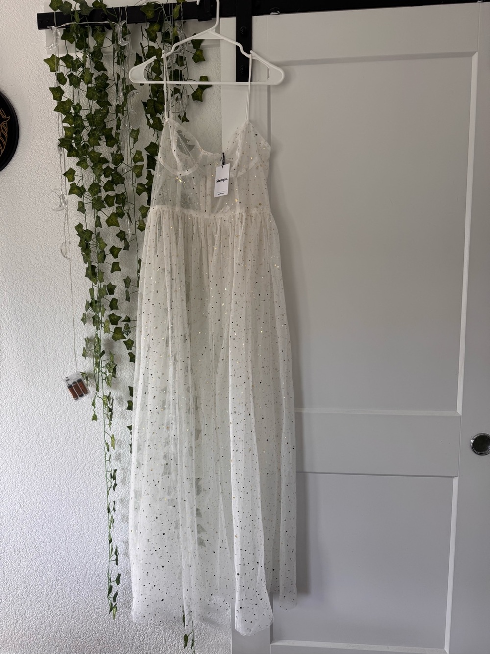 *NWT* Showpo Stunning View White Maxi Dress Sheer